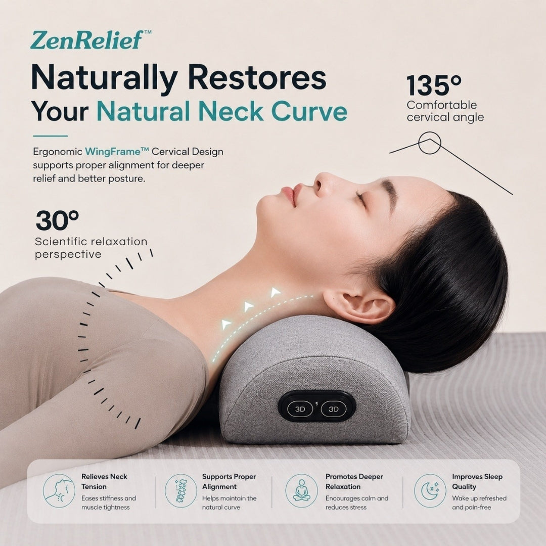 ZenRelief™ Neck Traction & Decompression Pillow Massager