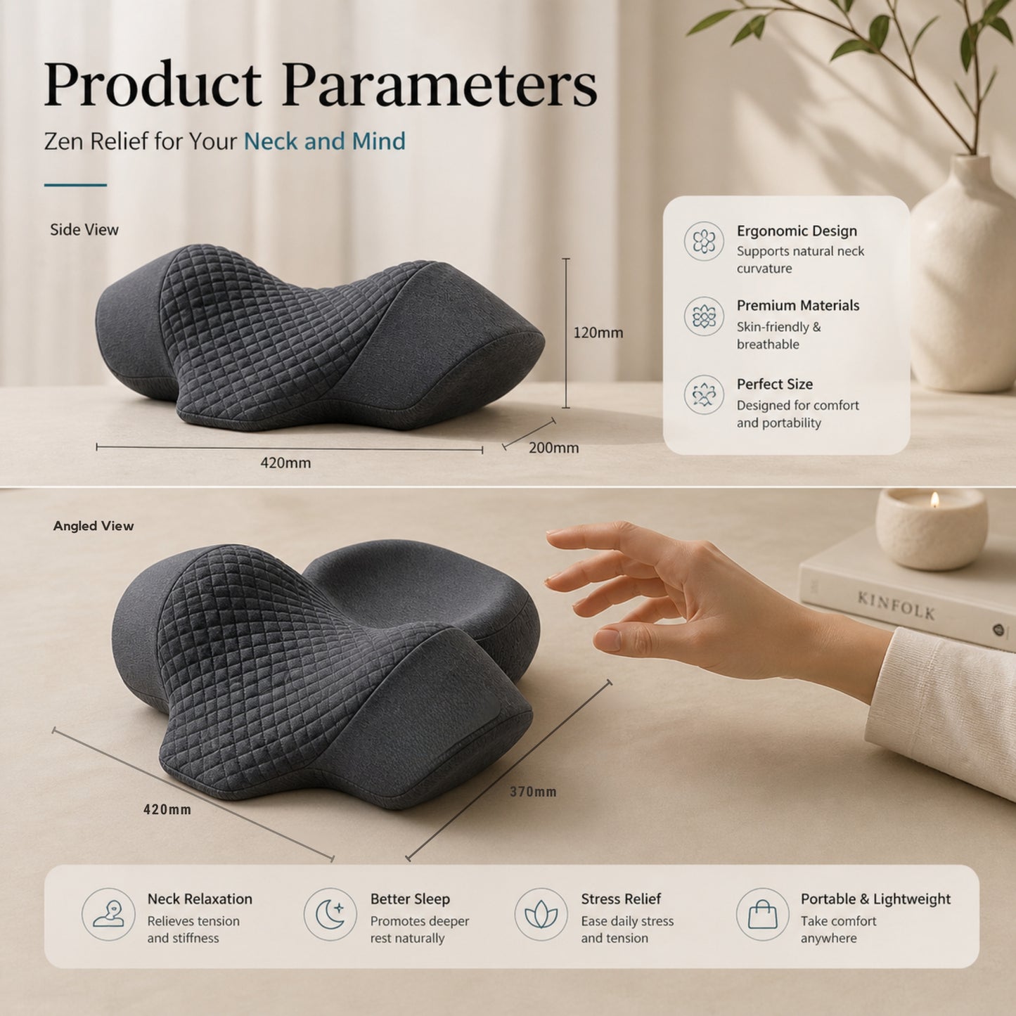 ZenRelief™ Triple Action Neck Relief Pillow