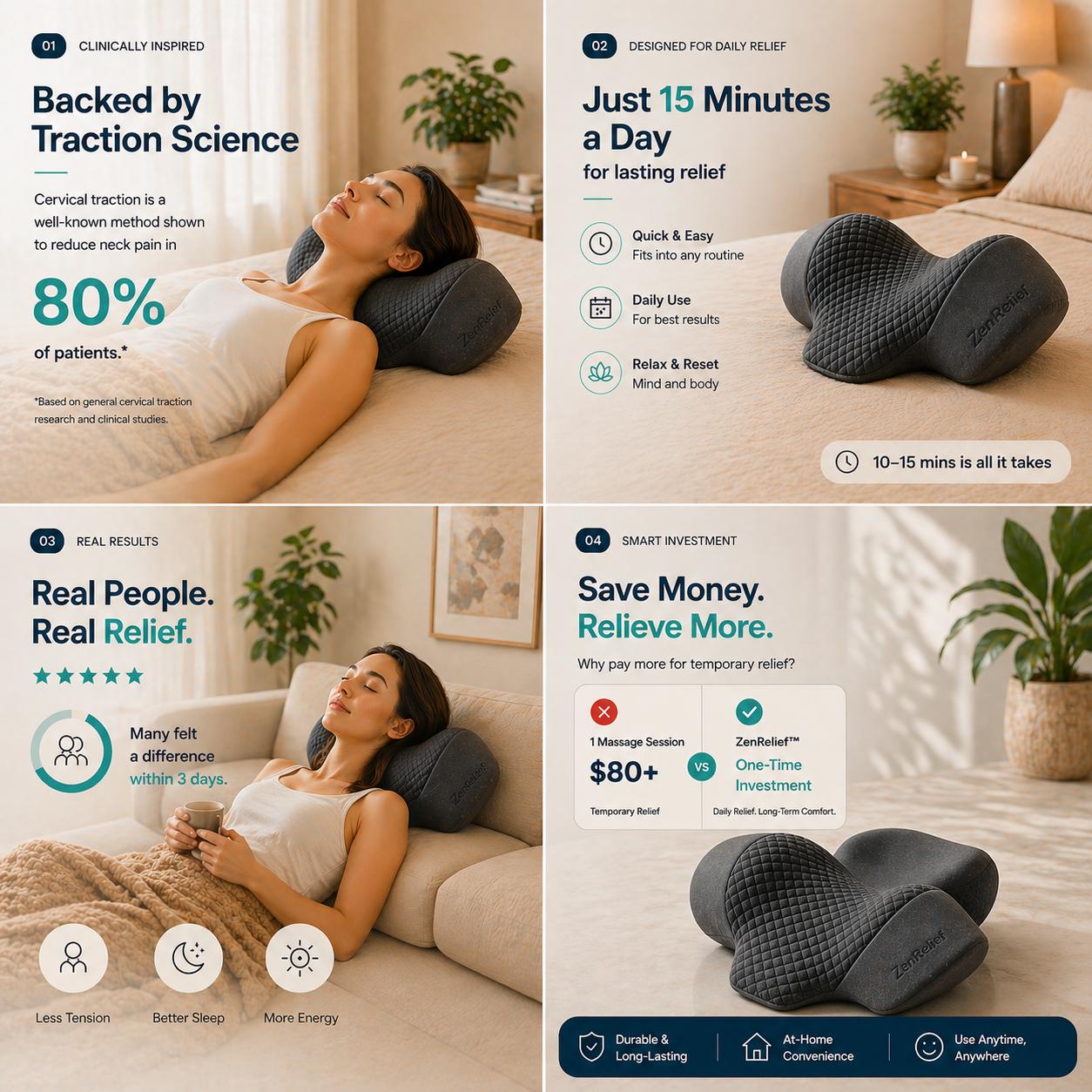 ZenRelief™ Triple Action Neck Relief Pillow